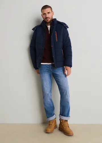 Wasserabweisende Funktions-Jacke mit abnehmbarer Kapuze