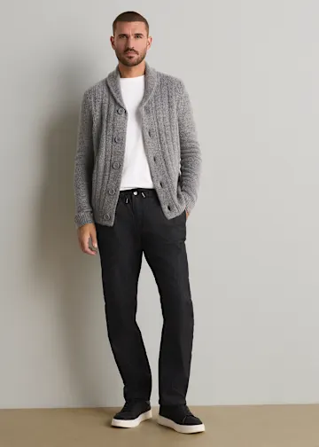 Strickjacke mit Rippenmuster