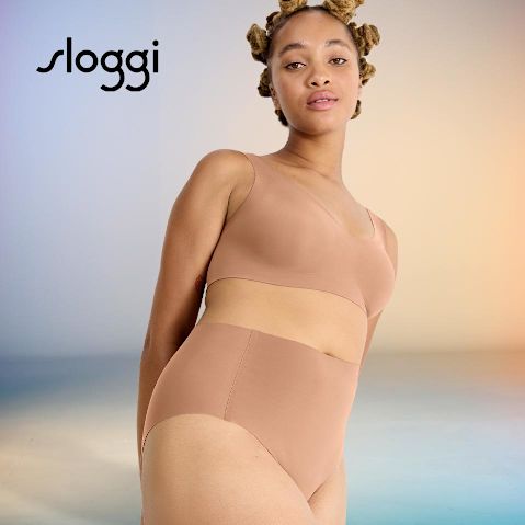 Hautfarbener Bodysuit von Sloggi, betont die natürliche Silhouette der Trägerin.