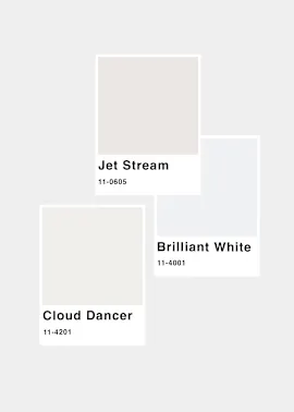 Pantone Farben für Cloud Dancer.