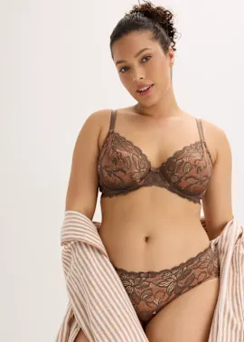 Elegante Dessous in Braun mit Spitze