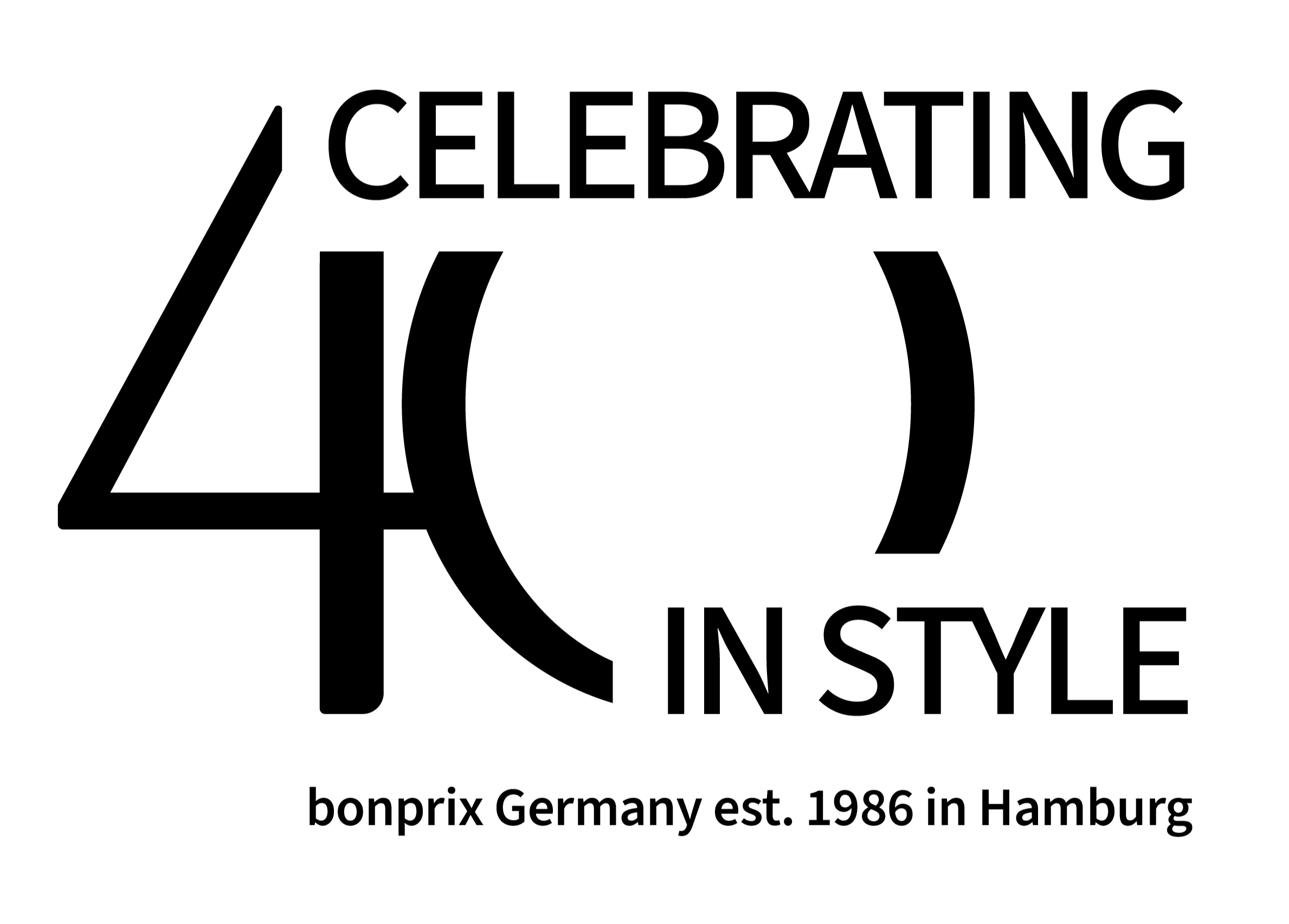  Logo der Marke bonprix zum 40. Geburtstag 