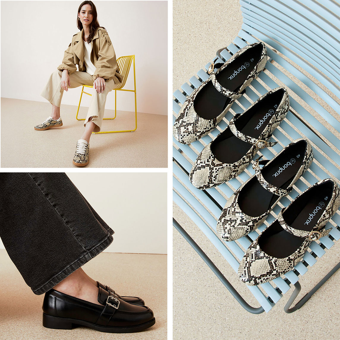 Lässige Sneaker, schicke Loafers und gemusterten Ballerinas.