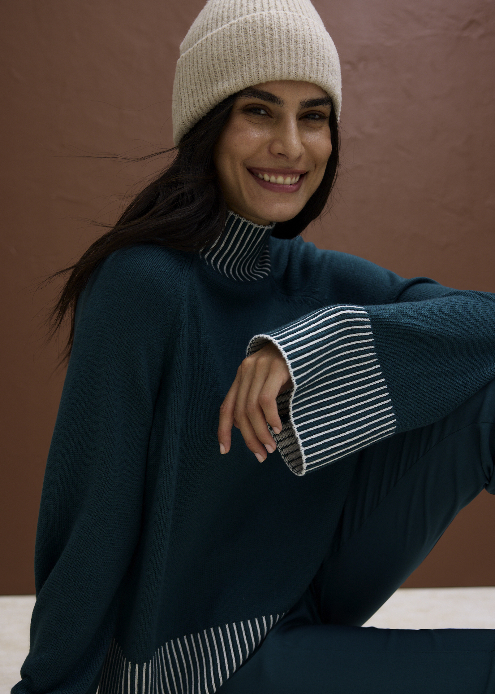 Stehkragenpullover aus weichem Kaschmir-Mix
