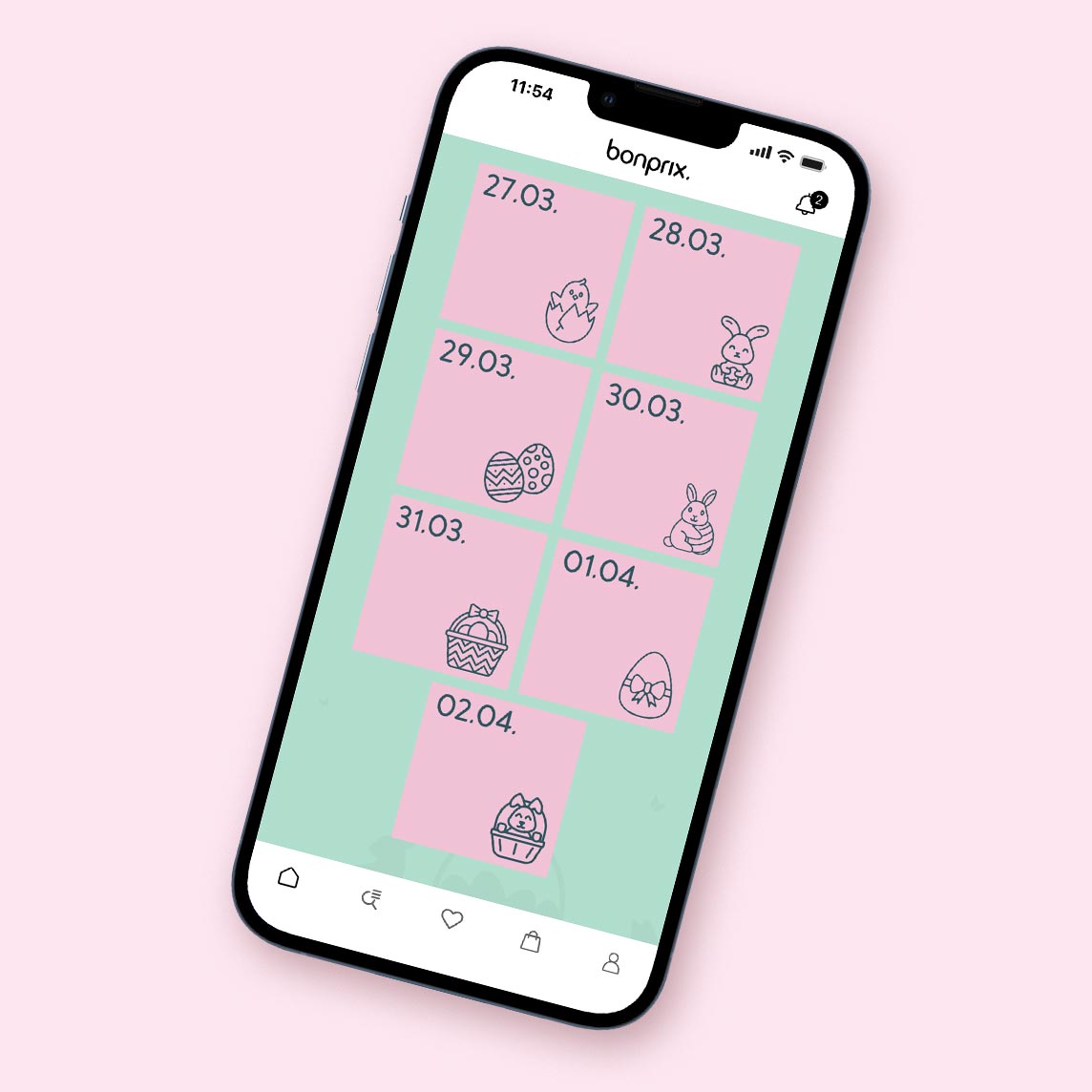 Kalender-App zeigt Oster-Icons