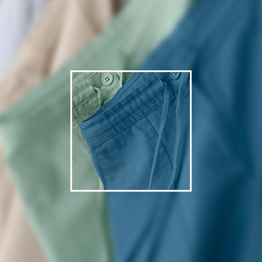 Pastellfarbene Jeanshosen in verschiedenen Blautönen, weich und bequem für den Alltag.