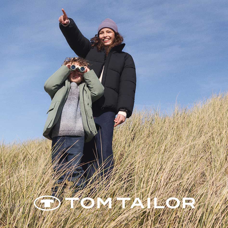 Warme Winterjacken und Pullover von Tom Tailor, schützen vor Kälte.