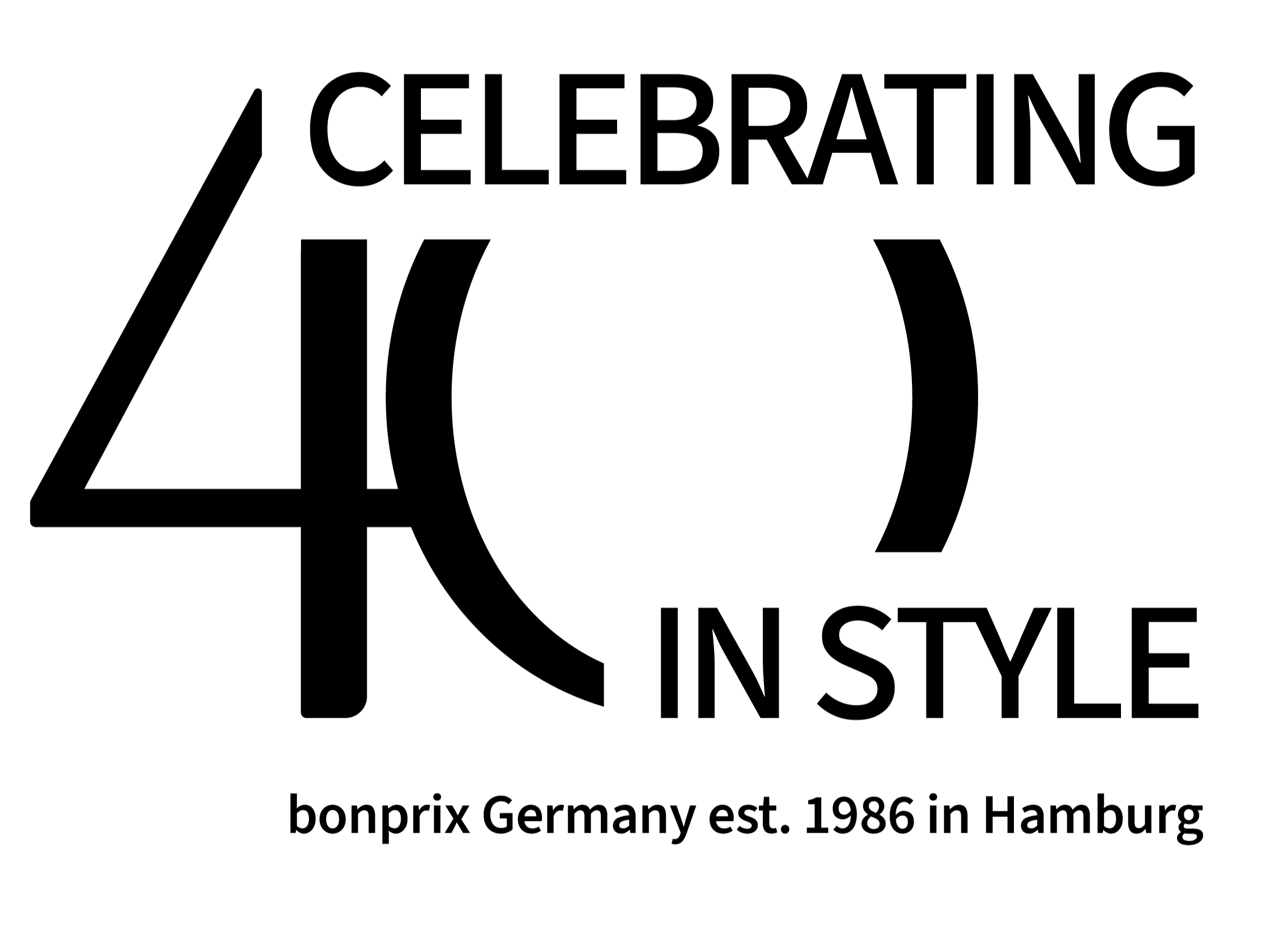Logo der Marke bonprix zum 40. Geburtstag 