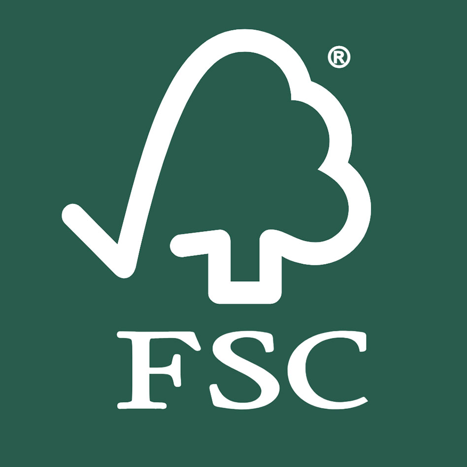 Grünes Logo der FSC-Zertifizierung für nachhaltige Forstwirtschaft.