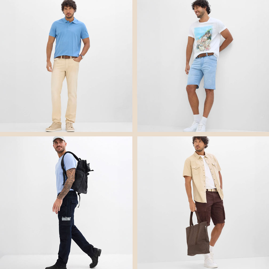 Collage aus verschiedenen Jeans-Passformen.